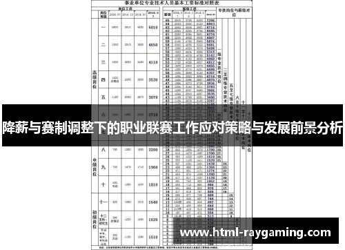 降薪与赛制调整下的职业联赛工作应对策略与发展前景分析